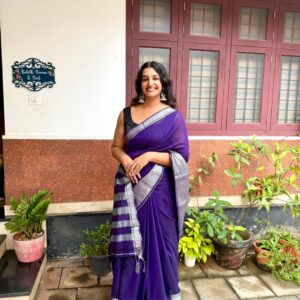 Narayanpet Saree with Silver Zari Borders