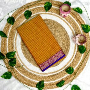 Narayanpet check cotton sarees with contrast border