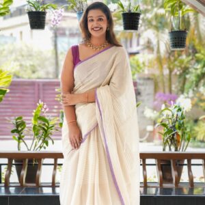 NEELAMBARI Mul Tissue Saree