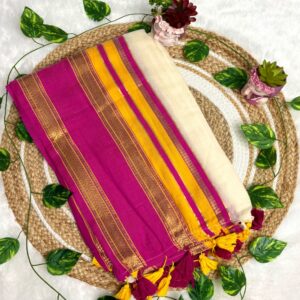 Arunima Pink & Yellow Saree