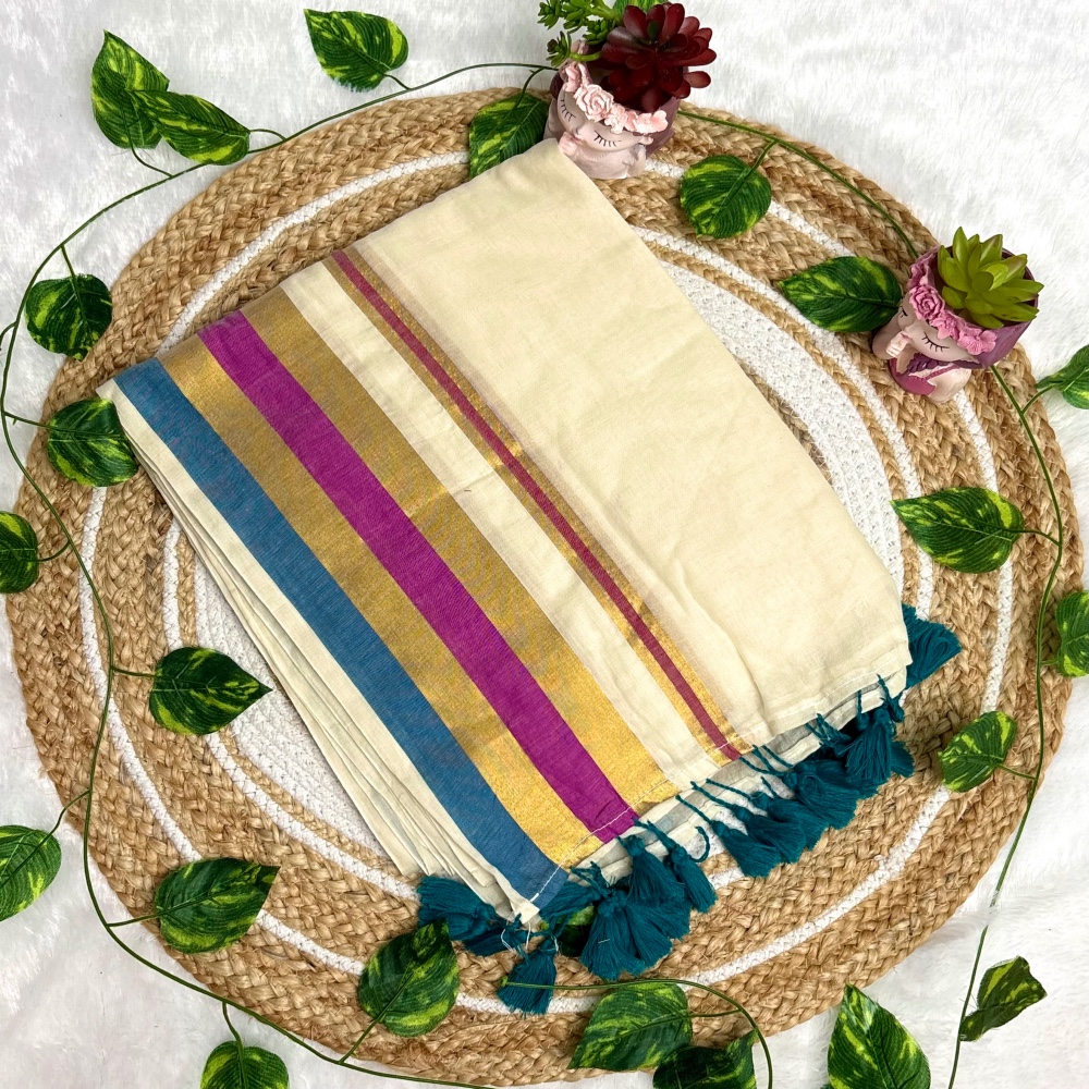 PALLAVI Onam Mul Cotton Sarees - Image 2