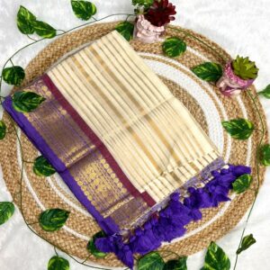 NEELAMBARI Striped Mul Cotton Saree