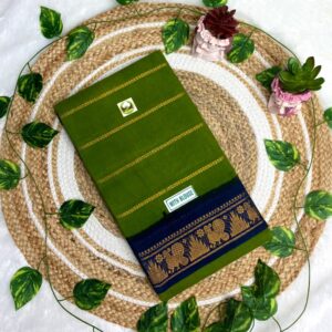 Olive Green Sungudi Velthari Saree